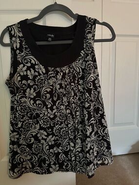 Rafaella Black & Ivory Printed Sleeveless Camisole
